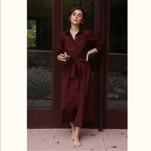 MILLE - Stella Shirt Dress in Mahogany